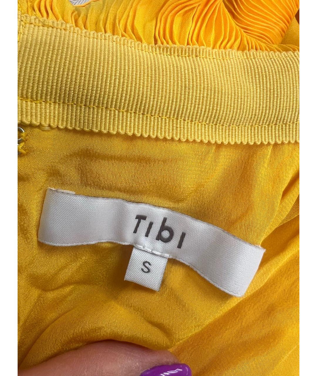 TIBI Желтое полиэстеровое коктейльное платье, фото 3