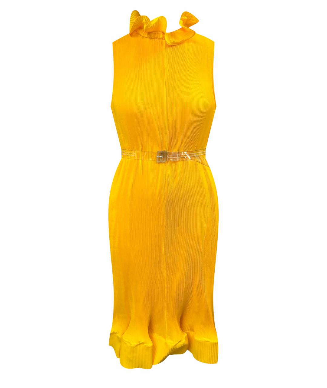 TIBI Желтое полиэстеровое коктейльное платье, фото 1