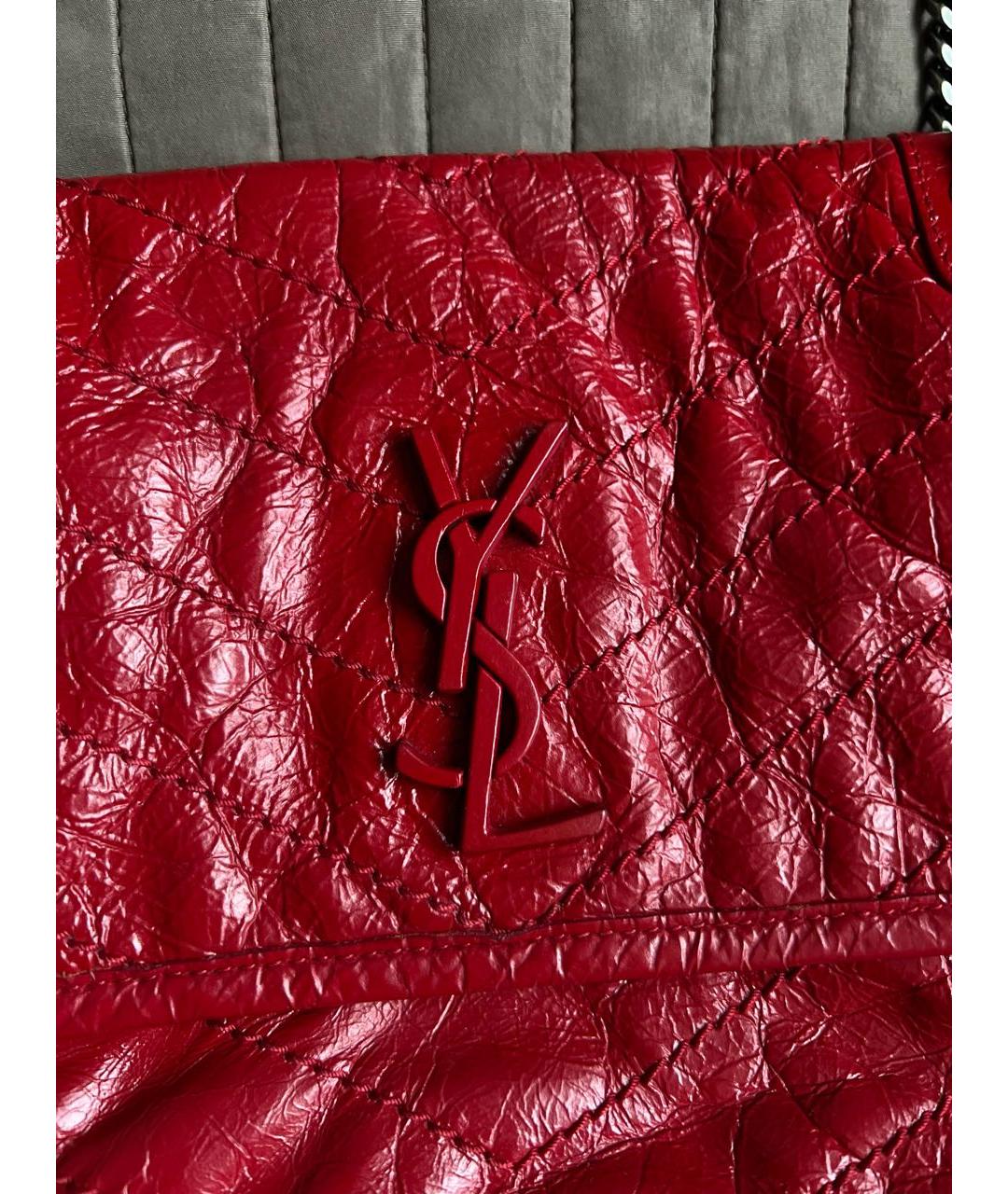 SAINT LAURENT Красная сумка через плечо из лакированной кожи, фото 8