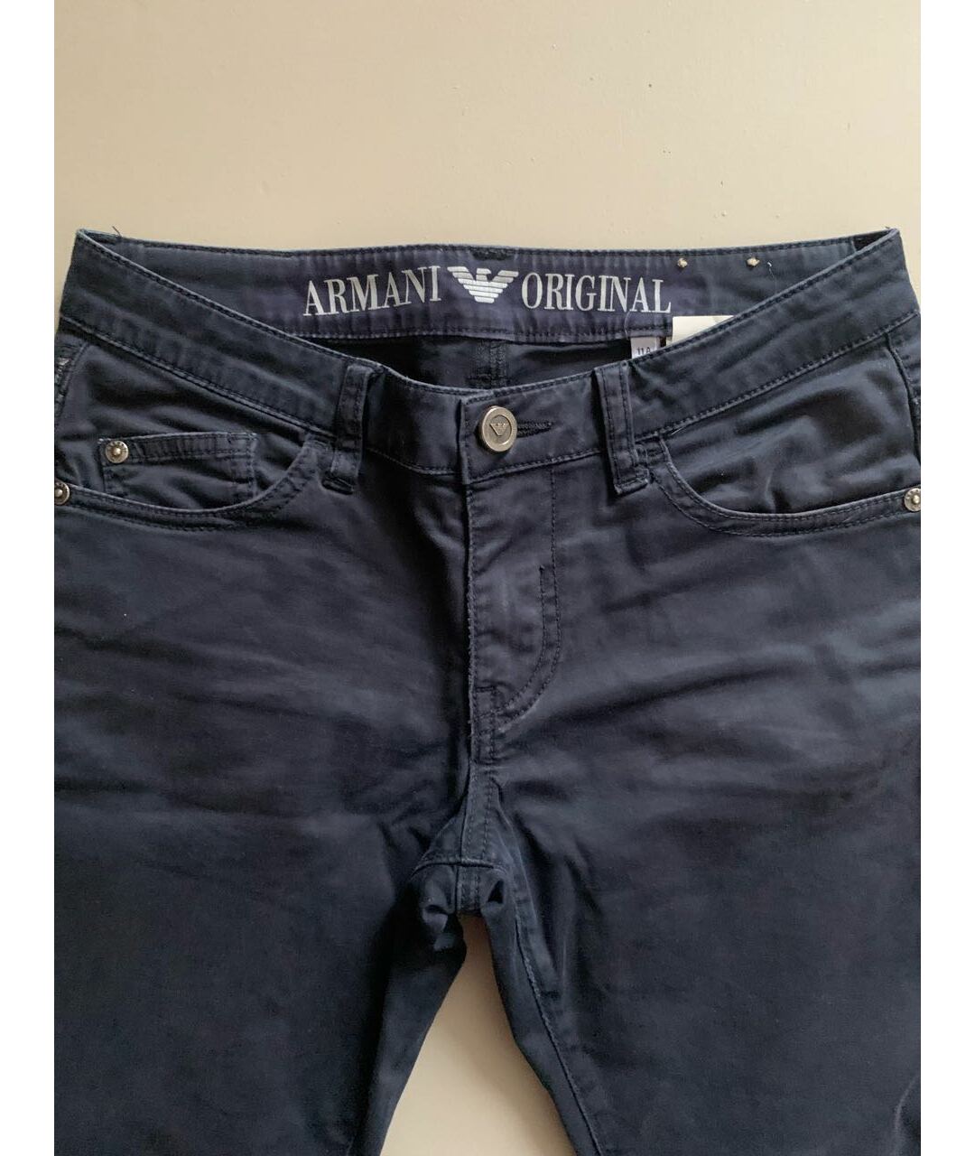 ARMANI JUNIOR Темно-синие деним детские джинсы, фото 3