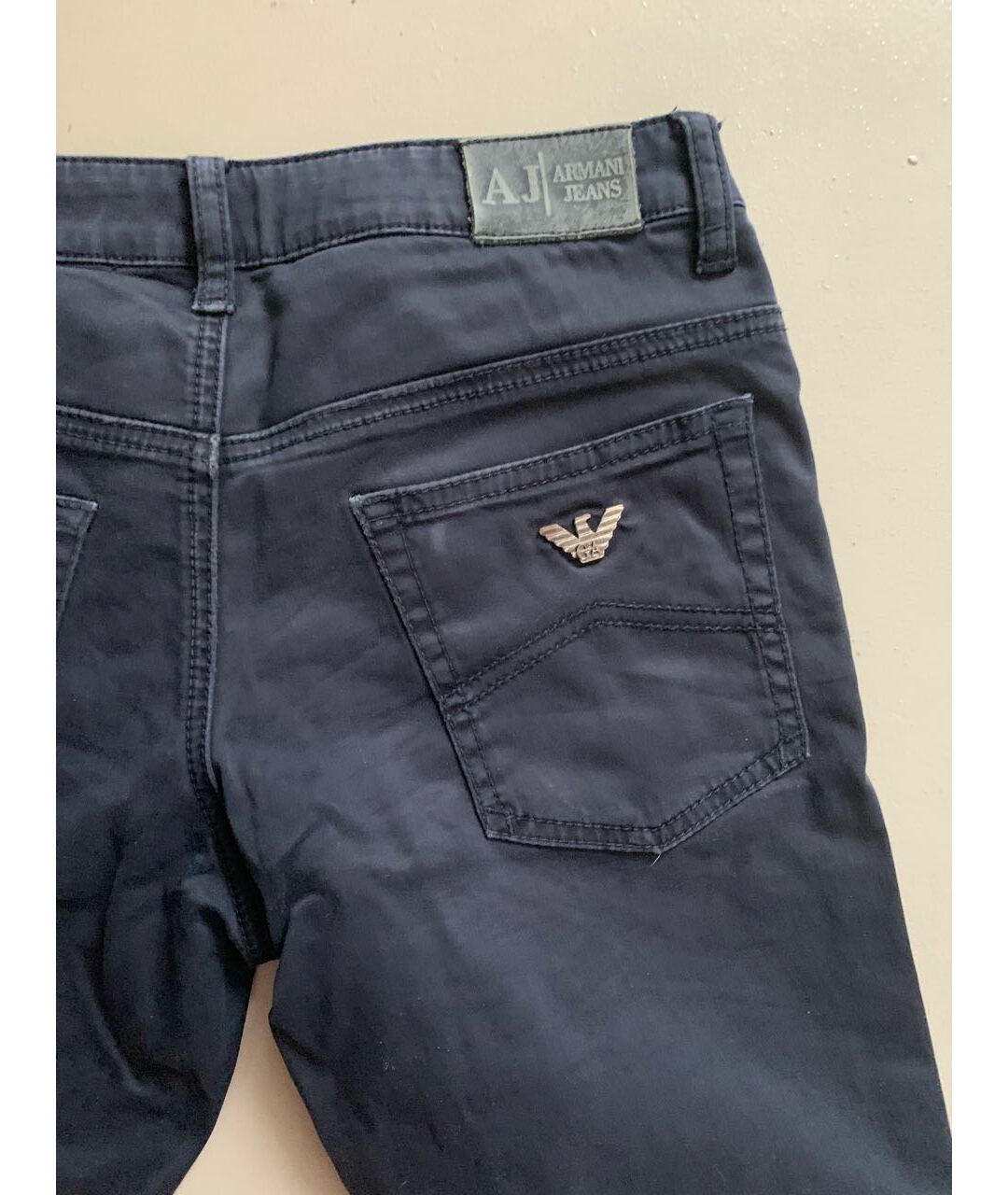 ARMANI JUNIOR Темно-синие деним детские джинсы, фото 4
