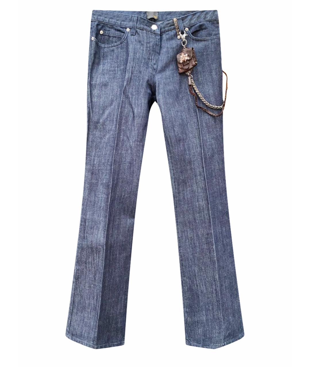 FENDI Темно-синие хлопковые джинсы клеш, фото 1