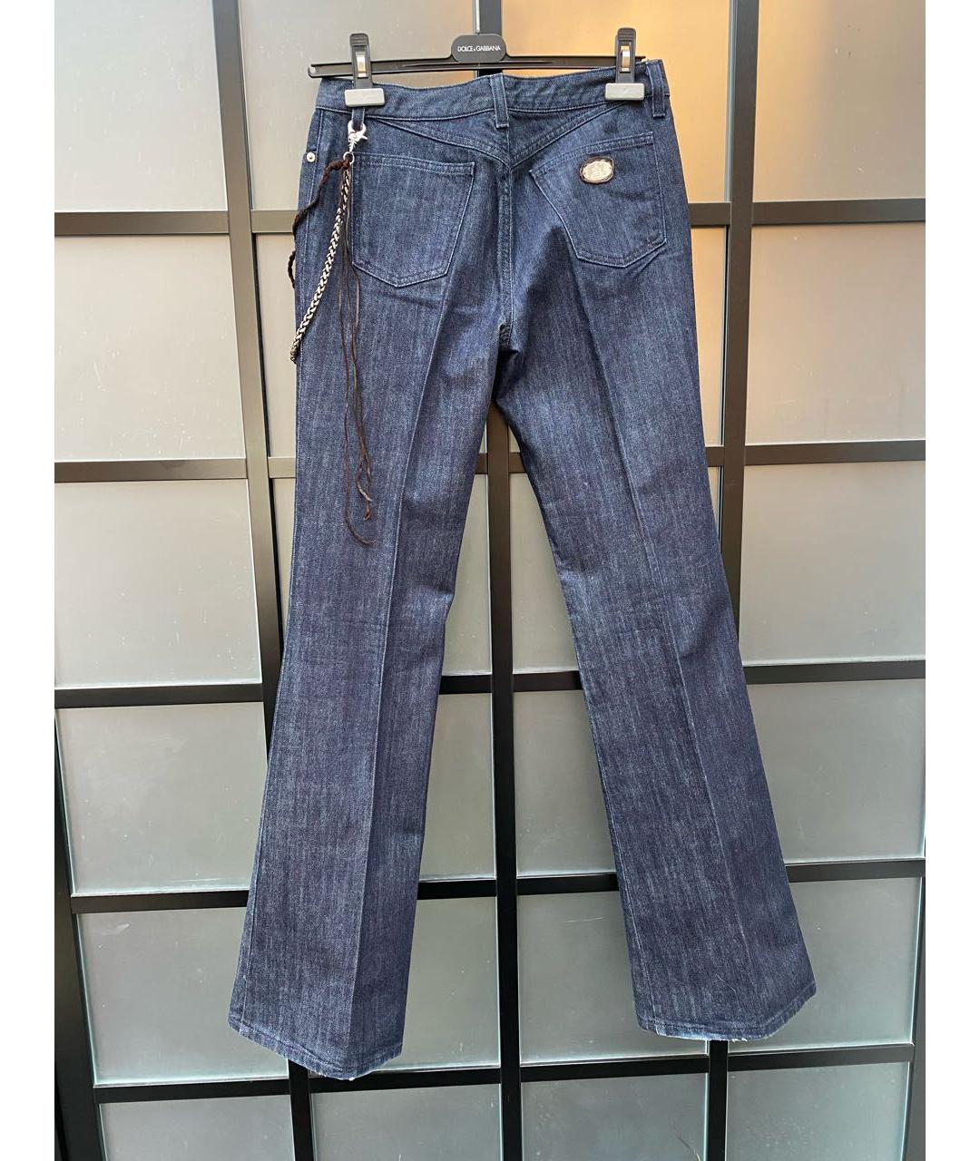 FENDI Темно-синие хлопковые джинсы клеш, фото 2