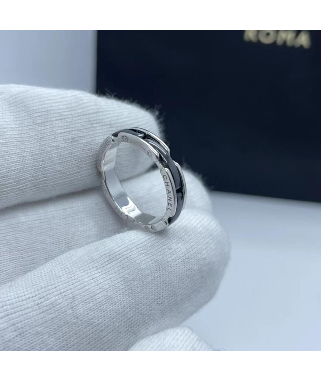 CHANEL PRE-OWNED Черное кольцо из белого золота, фото 9