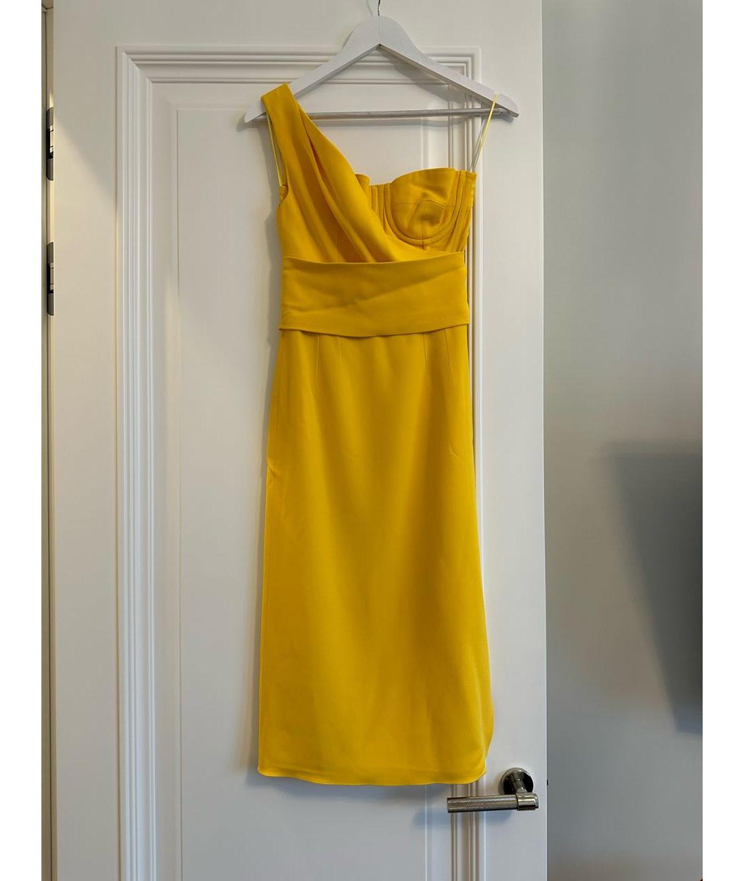 DOLCE&GABBANA Желтое вискозное коктейльное платье, фото 2