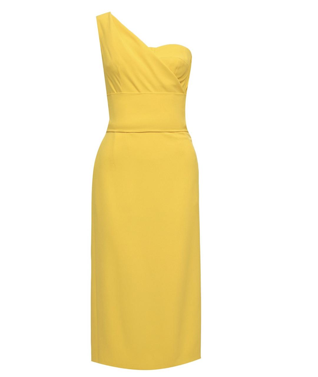 DOLCE&GABBANA Желтое вискозное коктейльное платье, фото 1