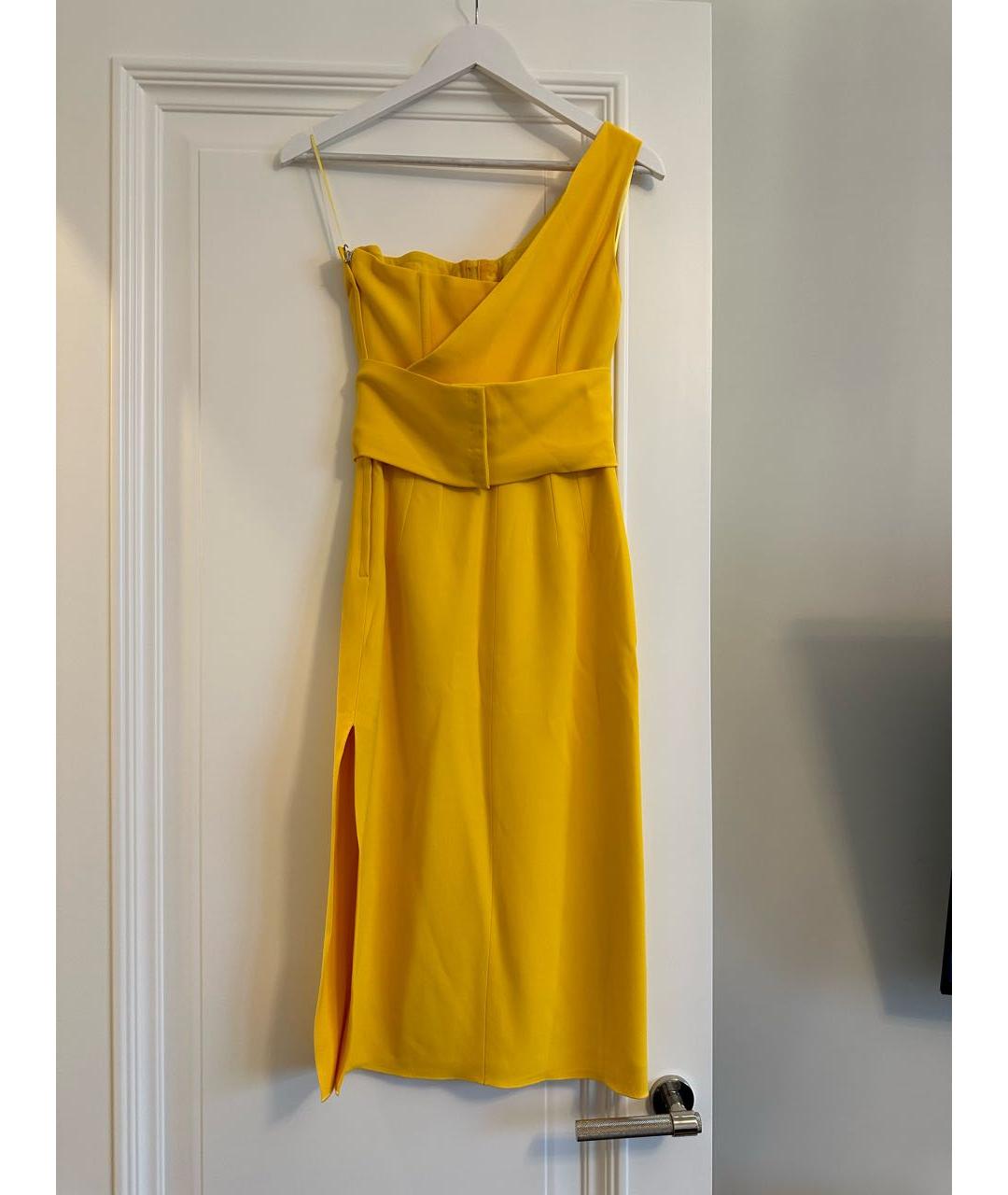 DOLCE&GABBANA Желтое вискозное коктейльное платье, фото 3