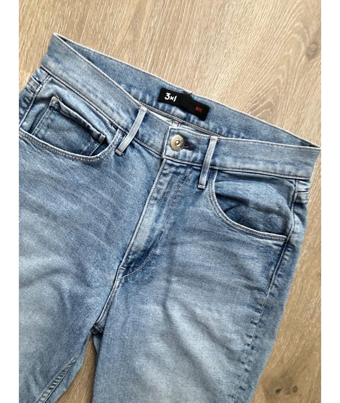 3X1 Голубые хлопко-эластановые джинсы слим, фото 5