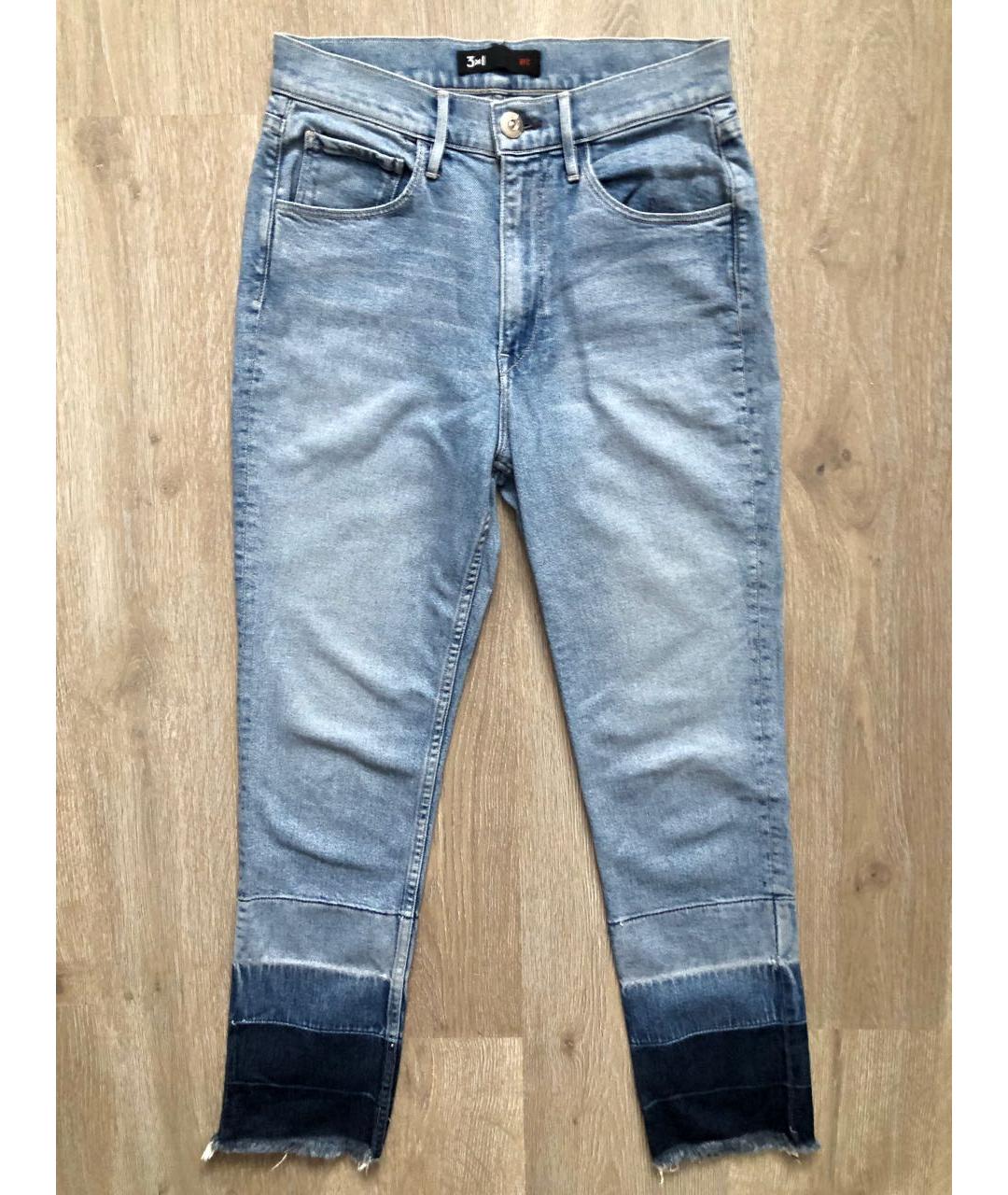 3X1 Голубые хлопко-эластановые джинсы слим, фото 3