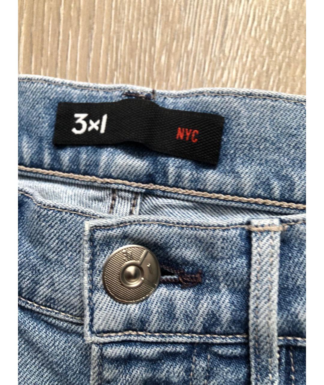 3X1 Голубые хлопко-эластановые джинсы слим, фото 6