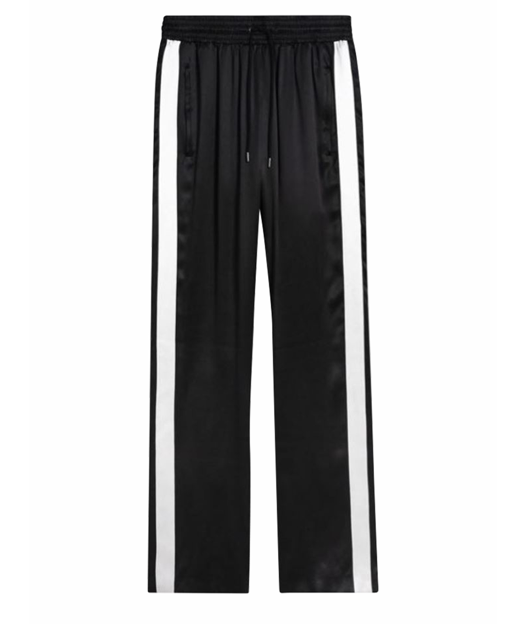 BURBERRY Черные шелковые прямые брюки, фото 1