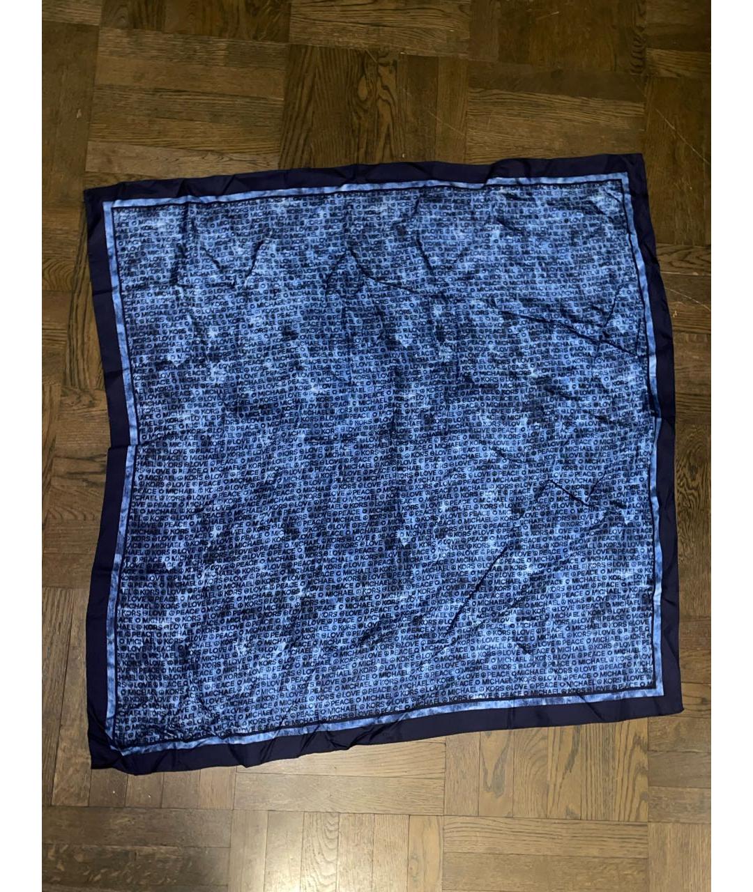 MICHAEL KORS Темно-синий шелковый платок, фото 3
