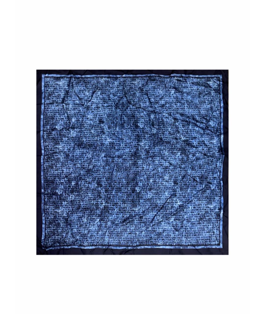MICHAEL KORS Темно-синий шелковый платок, фото 1