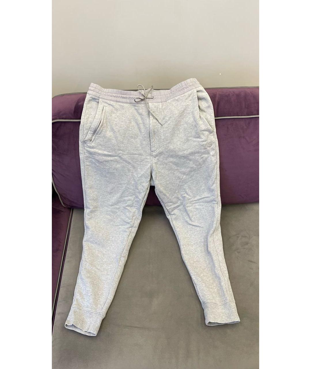 Y-3 Серые хлопко-эластановые повседневные брюки, фото 9