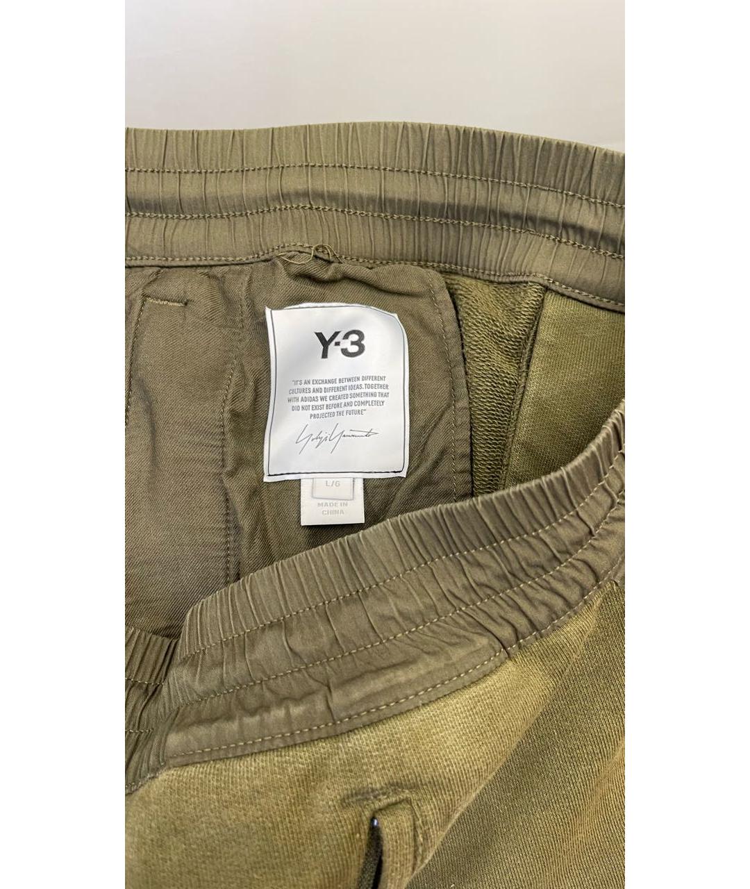 Y-3 Хаки хлопковые шорты, фото 4