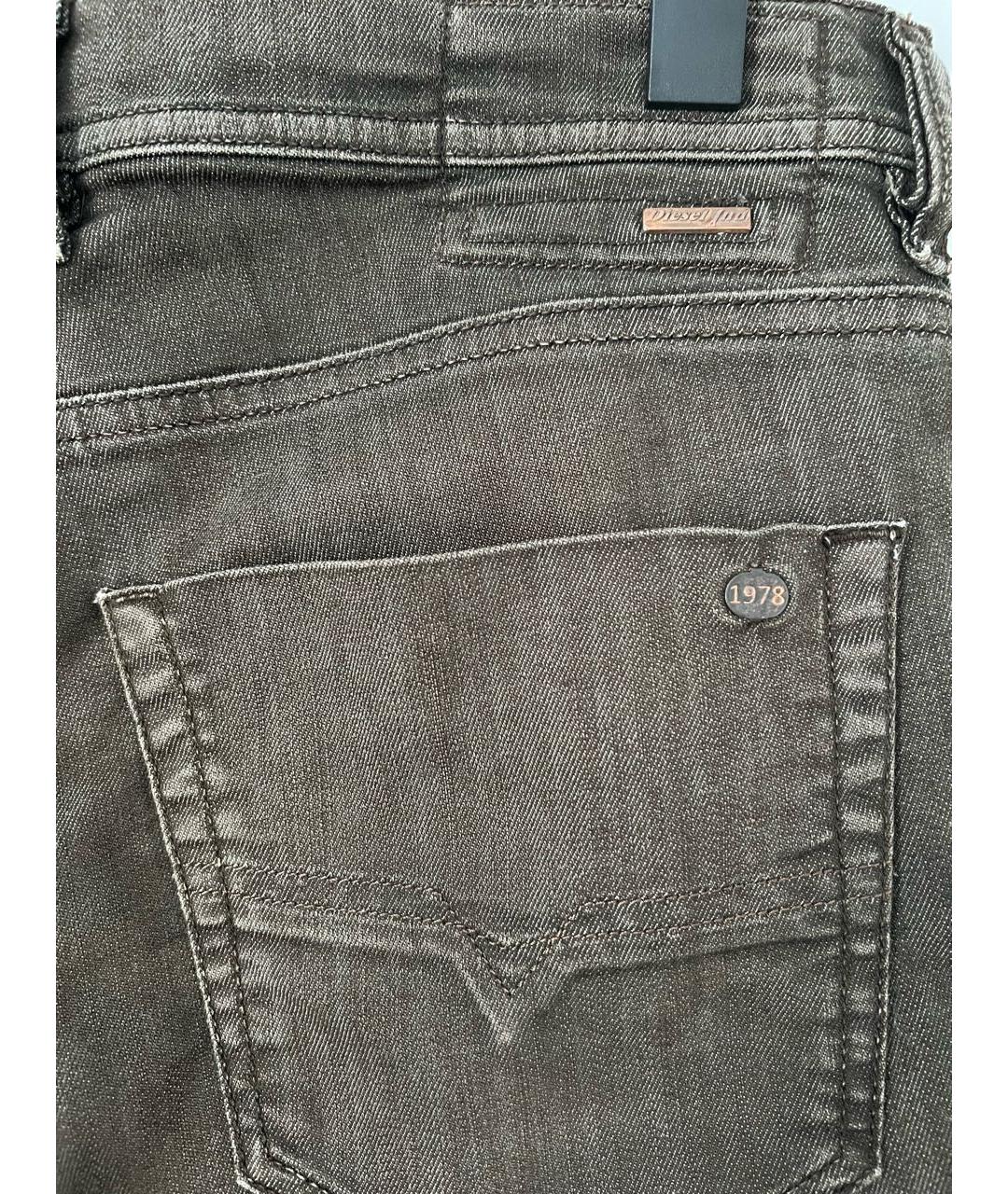 DIESEL Коричневые хлопко-полиэстеровые джинсы скинни, фото 6