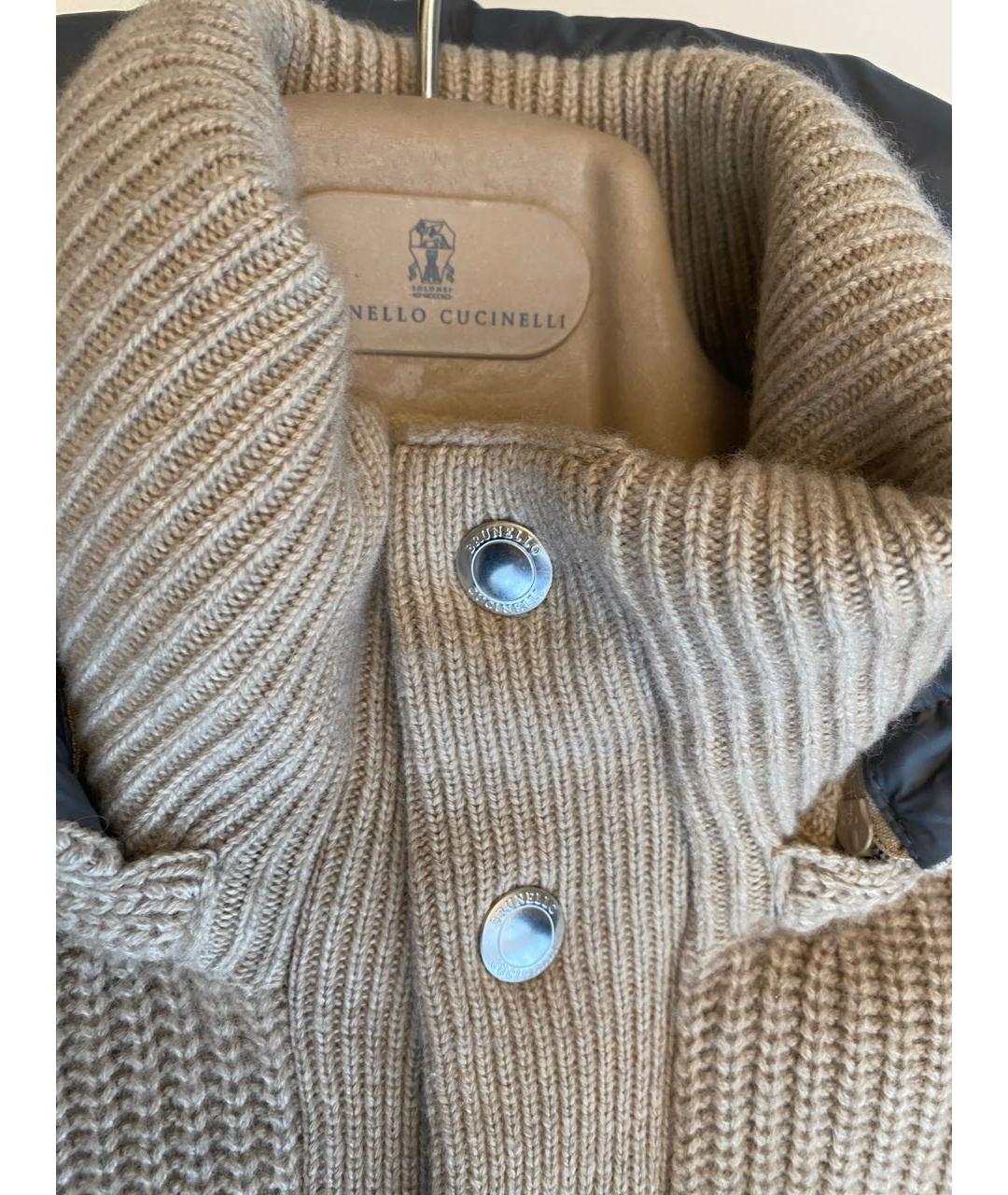 BRUNELLO CUCINELLI Бежевый кашемировый пуховик, фото 4