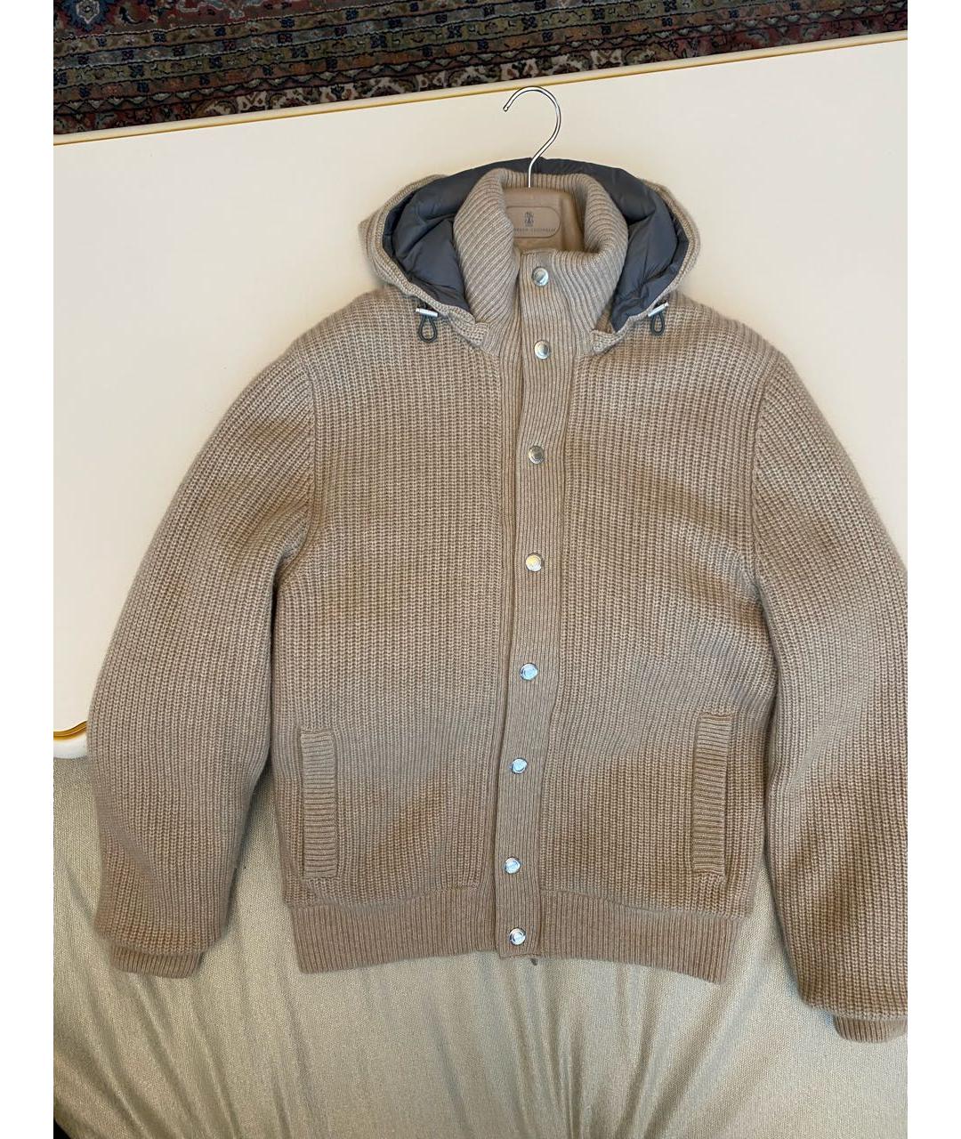 BRUNELLO CUCINELLI Бежевый кашемировый пуховик, фото 9