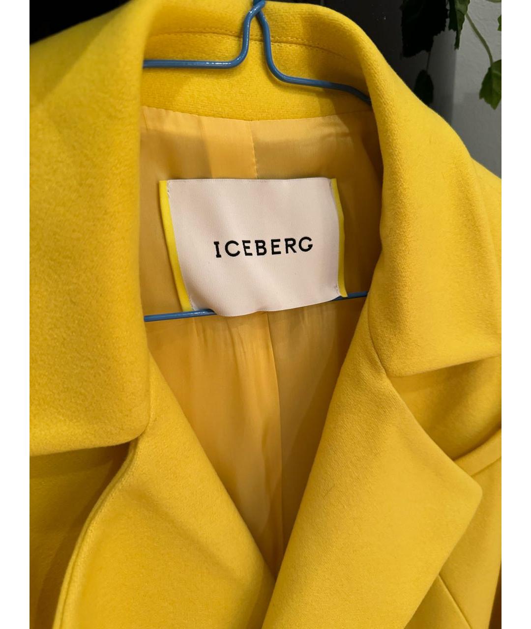 ICEBERG Желтое шерстяное пальто, фото 3
