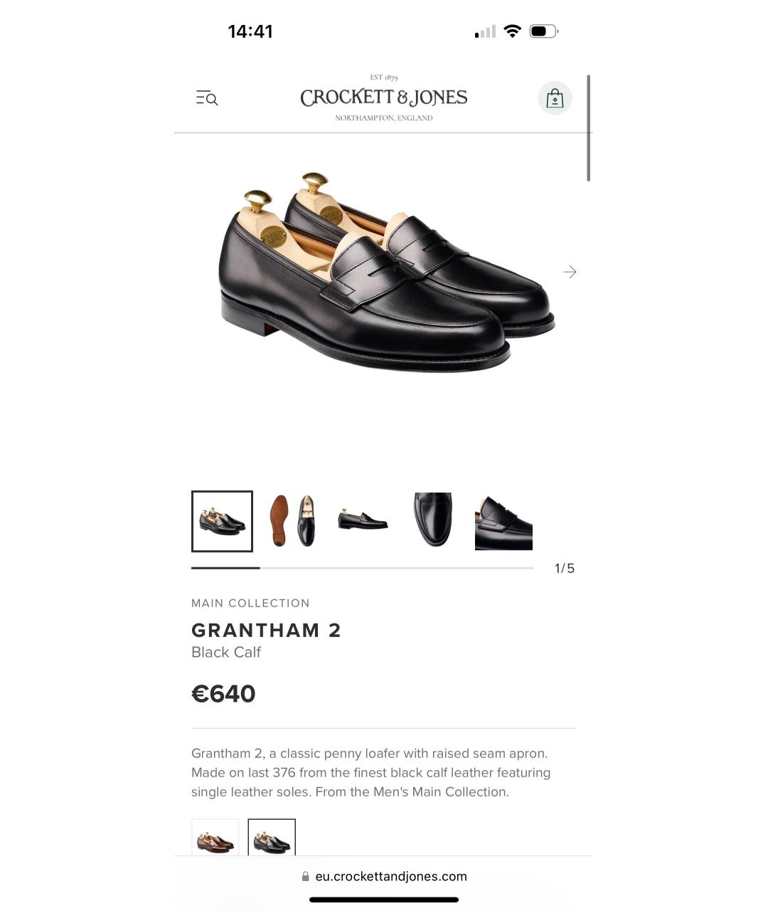 CROCKETT & JONES Черные кожаные туфли, фото 6