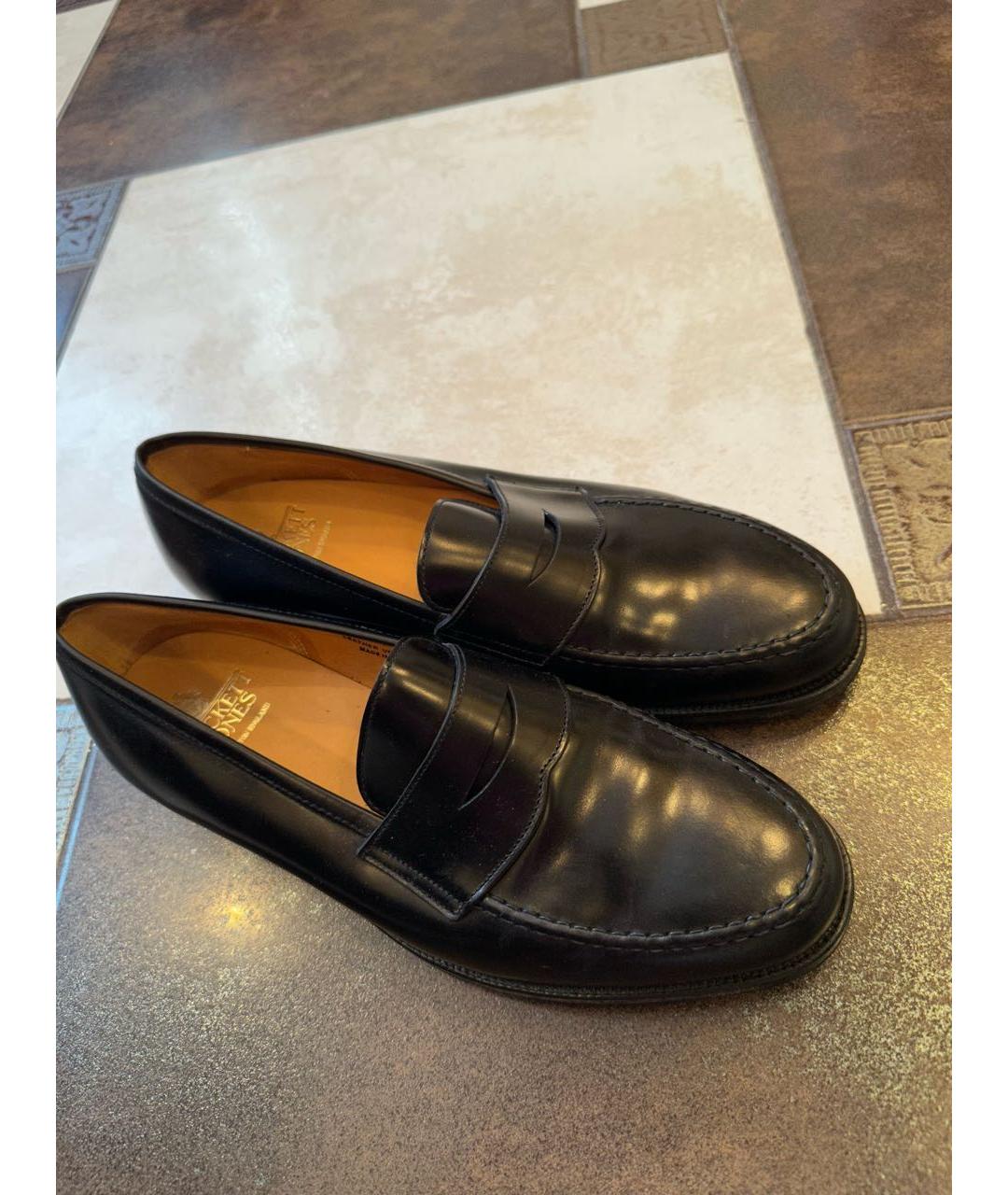 CROCKETT & JONES Черные кожаные туфли, фото 5
