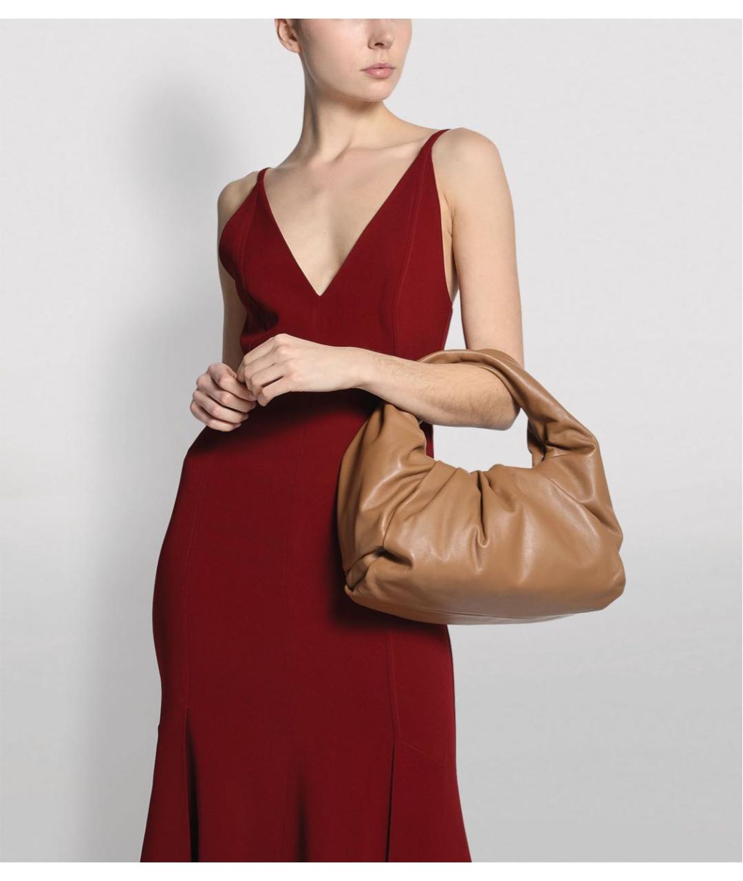 BOTTEGA VENETA Бежевая кожаная сумка с короткими ручками, фото 6