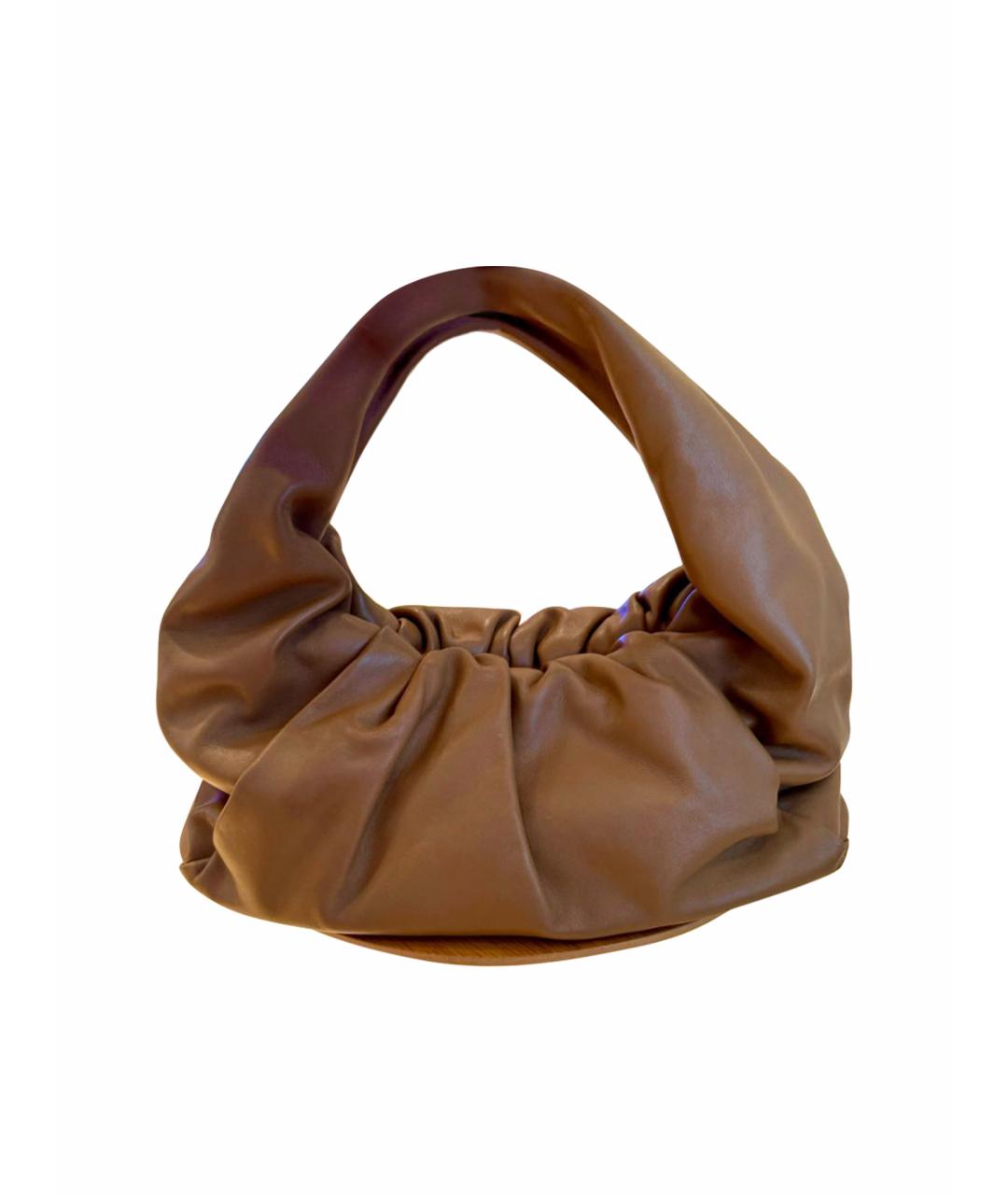 BOTTEGA VENETA Бежевая кожаная сумка с короткими ручками, фото 1