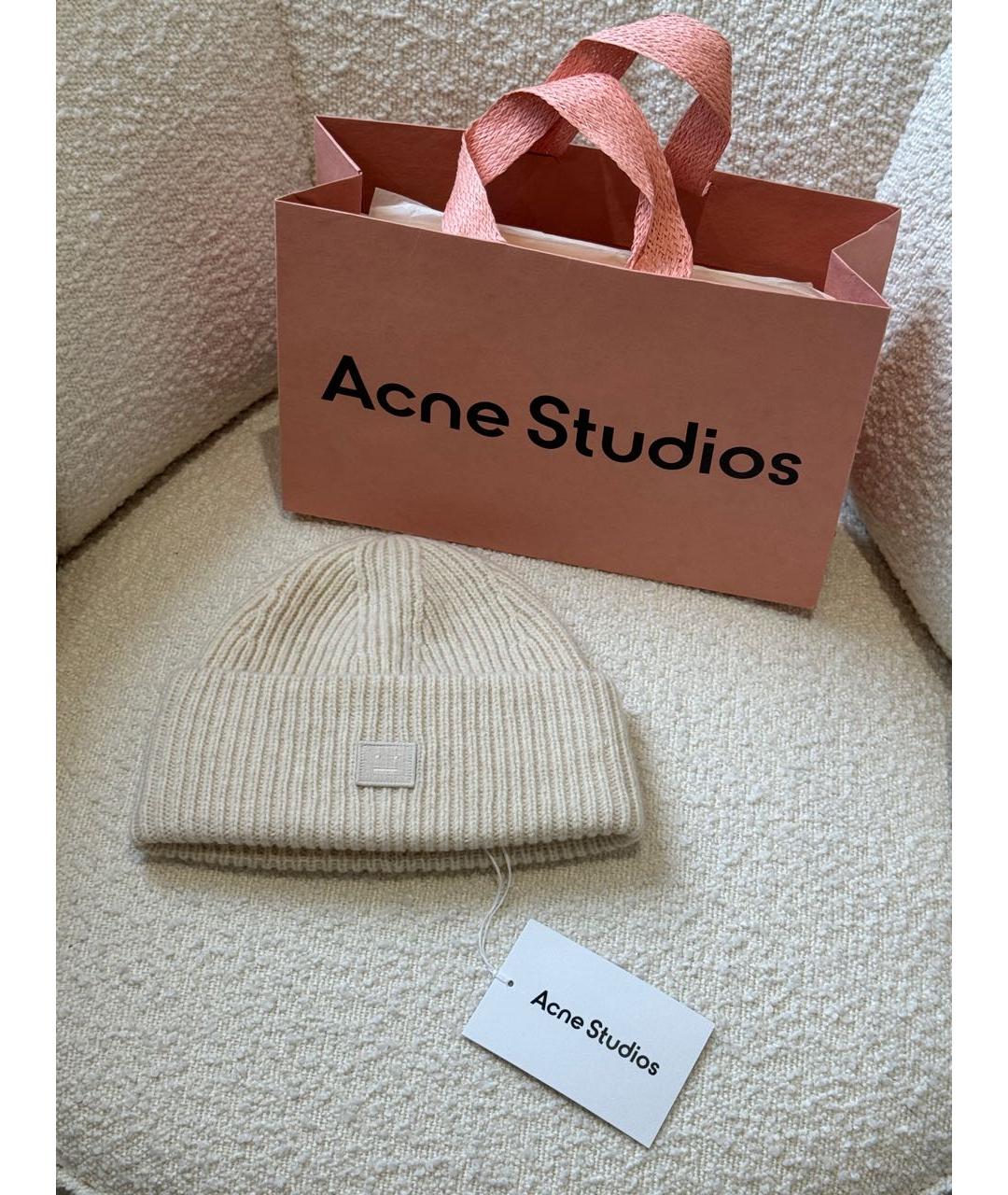 ACNE STUDIOS Бежевая шерстяная шапка, фото 2