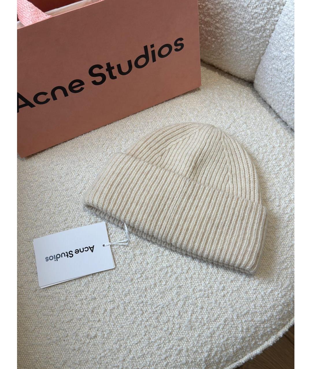 ACNE STUDIOS Бежевая шерстяная шапка, фото 3