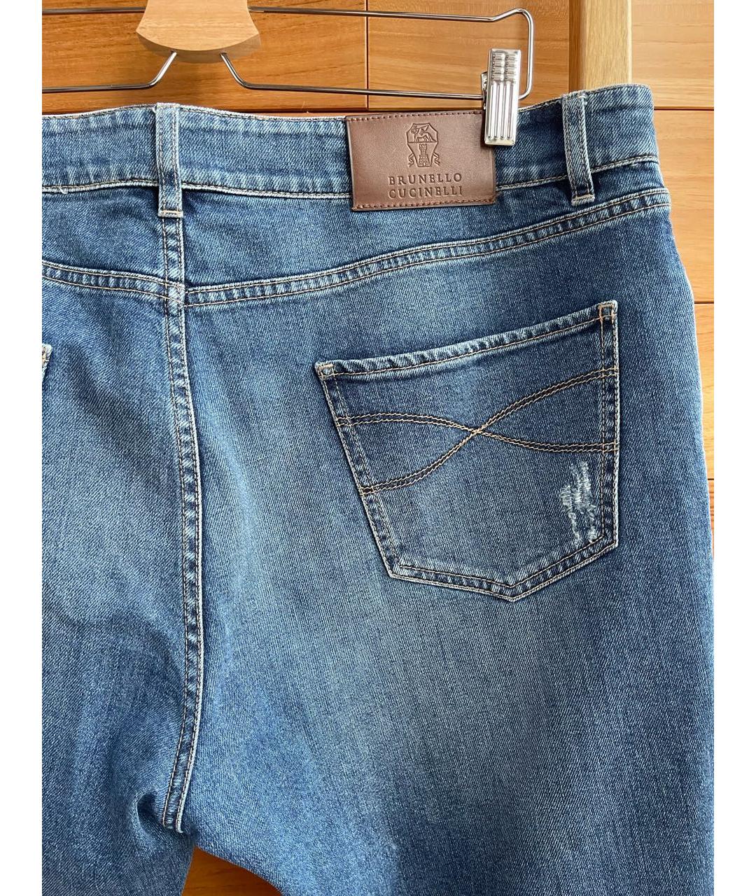 BRUNELLO CUCINELLI Синие хлопковые джинсы скинни, фото 6
