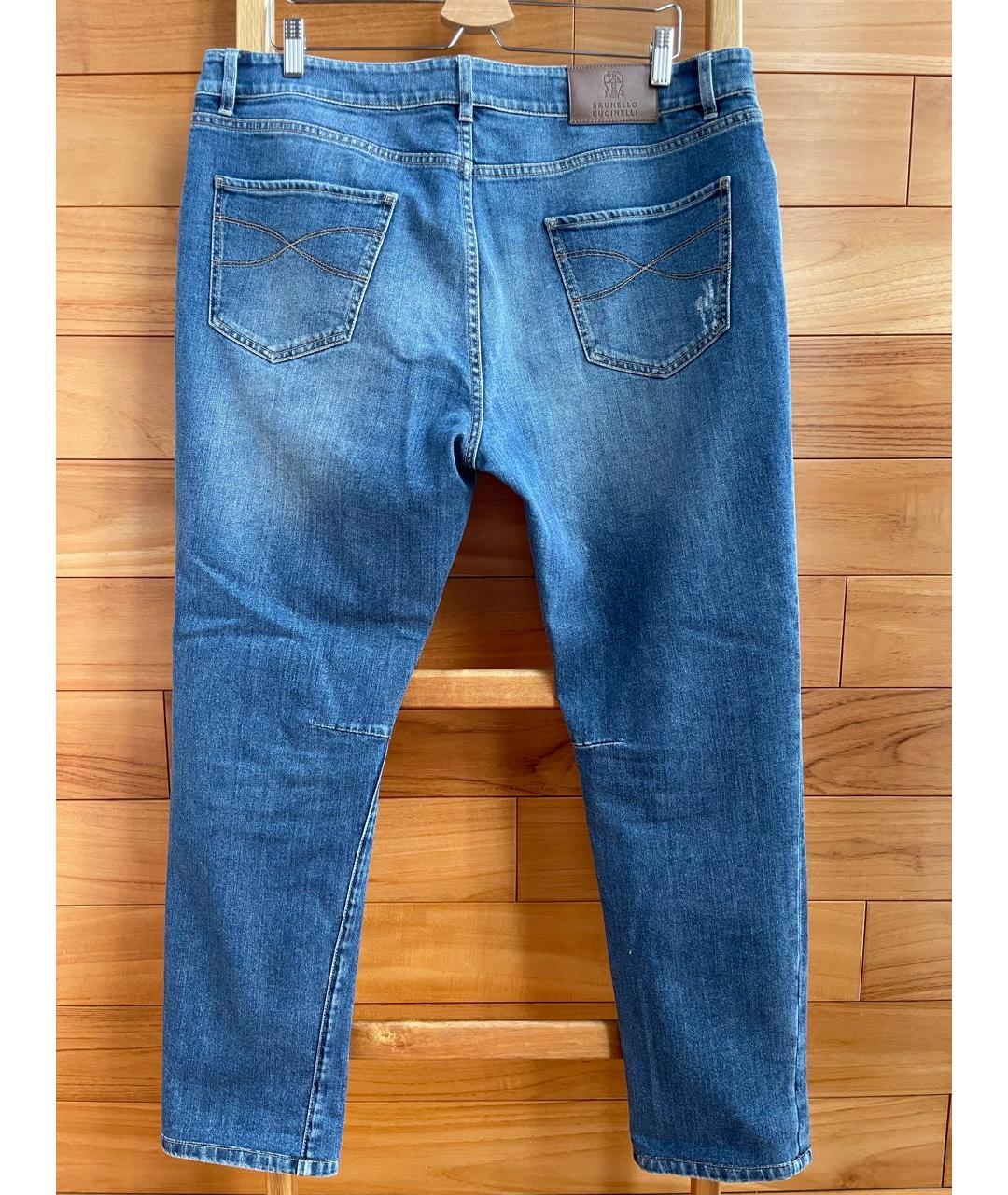 BRUNELLO CUCINELLI Синие хлопковые джинсы скинни, фото 2
