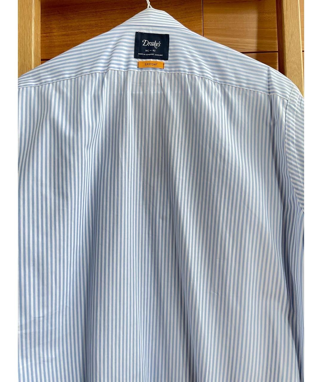 DRAKE'S Синяя хлопковая классическая рубашка, фото 3