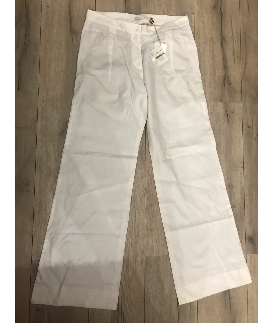 BRUNELLO CUCINELLI Белые хлопковые прямые брюки, фото 7