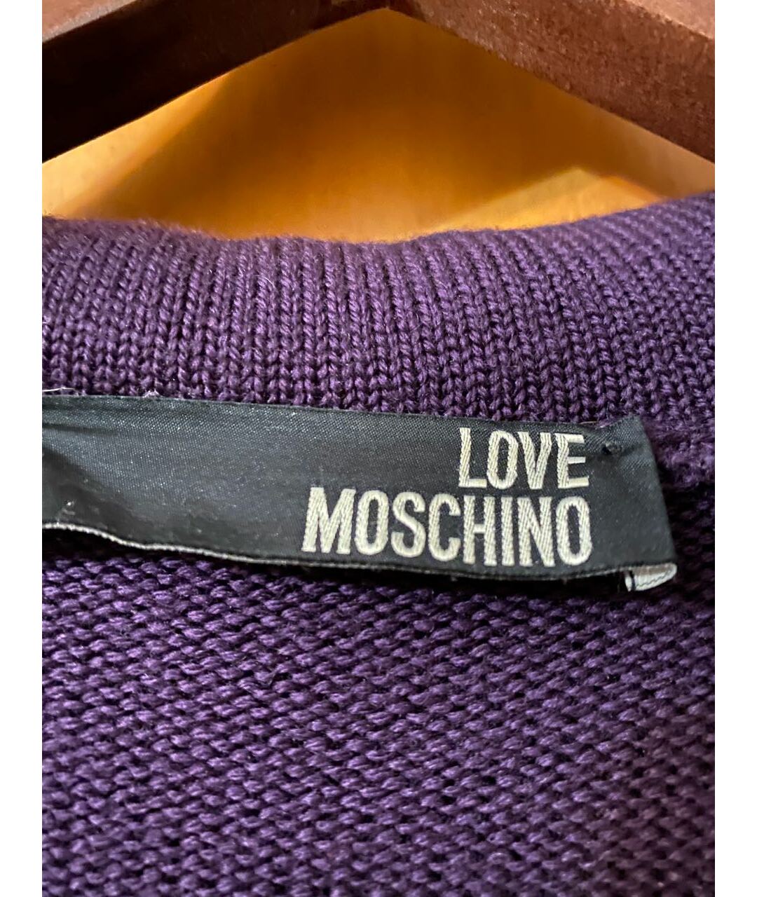 LOVE MOSCHINO Фиолетовый хлопко-эластановый кардиган, фото 3