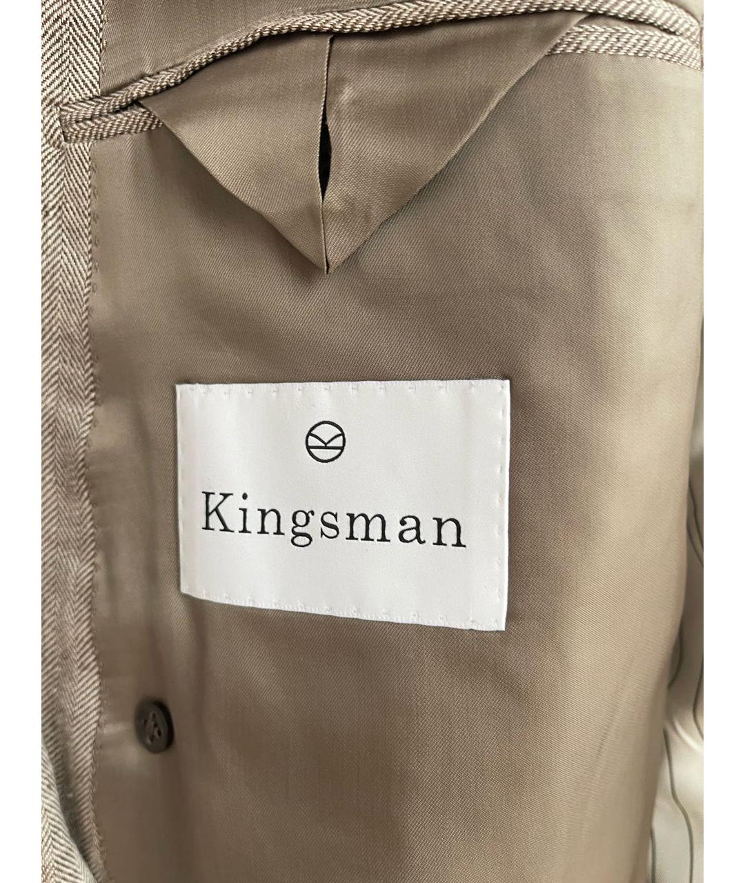 KINGSMAN Бежевый льняной пиджак, фото 5