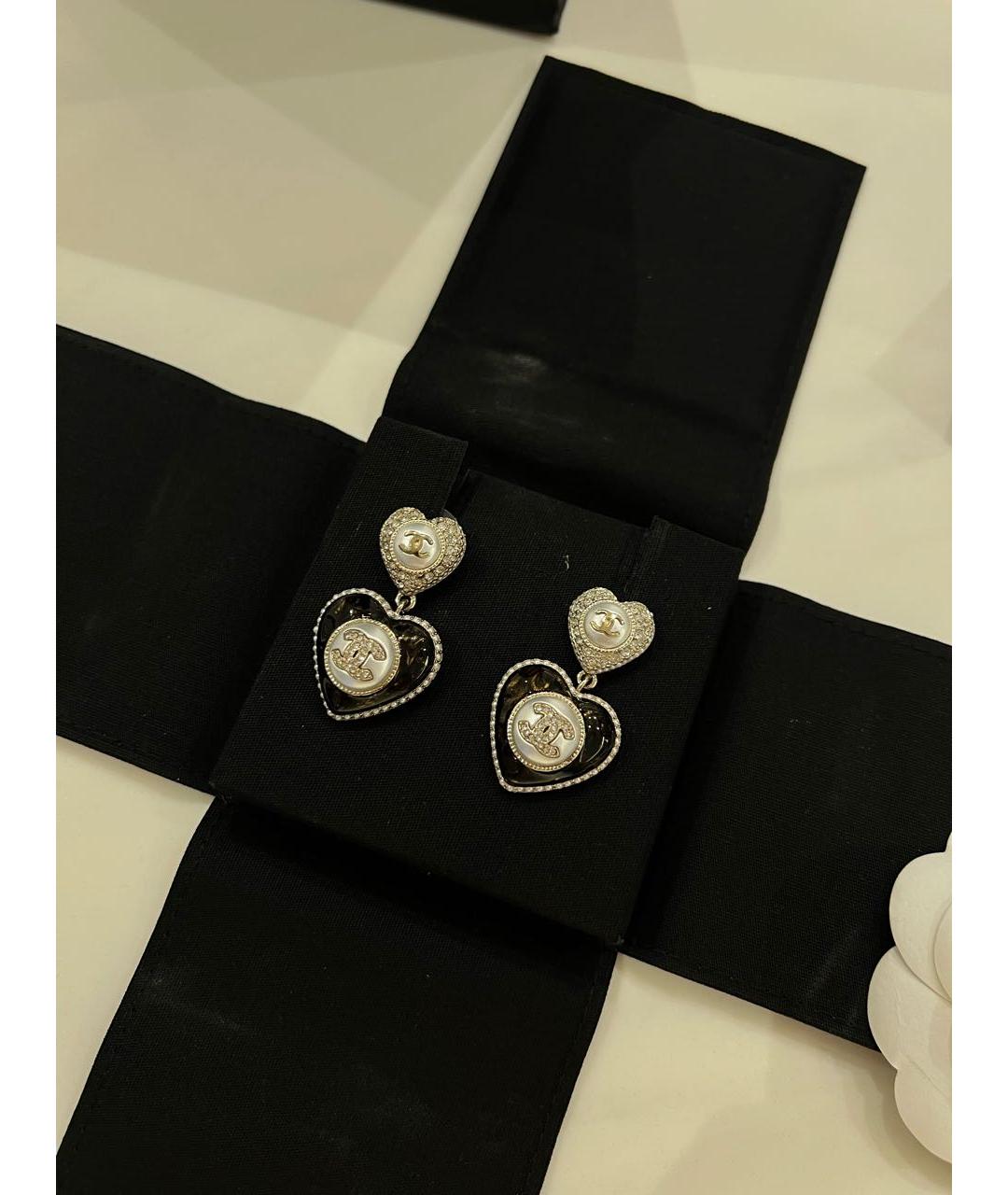 CHANEL Черные серьги, фото 2