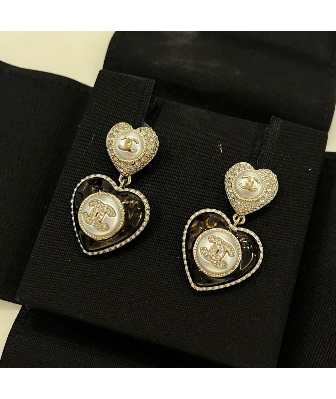 CHANEL Черные серьги, фото 5