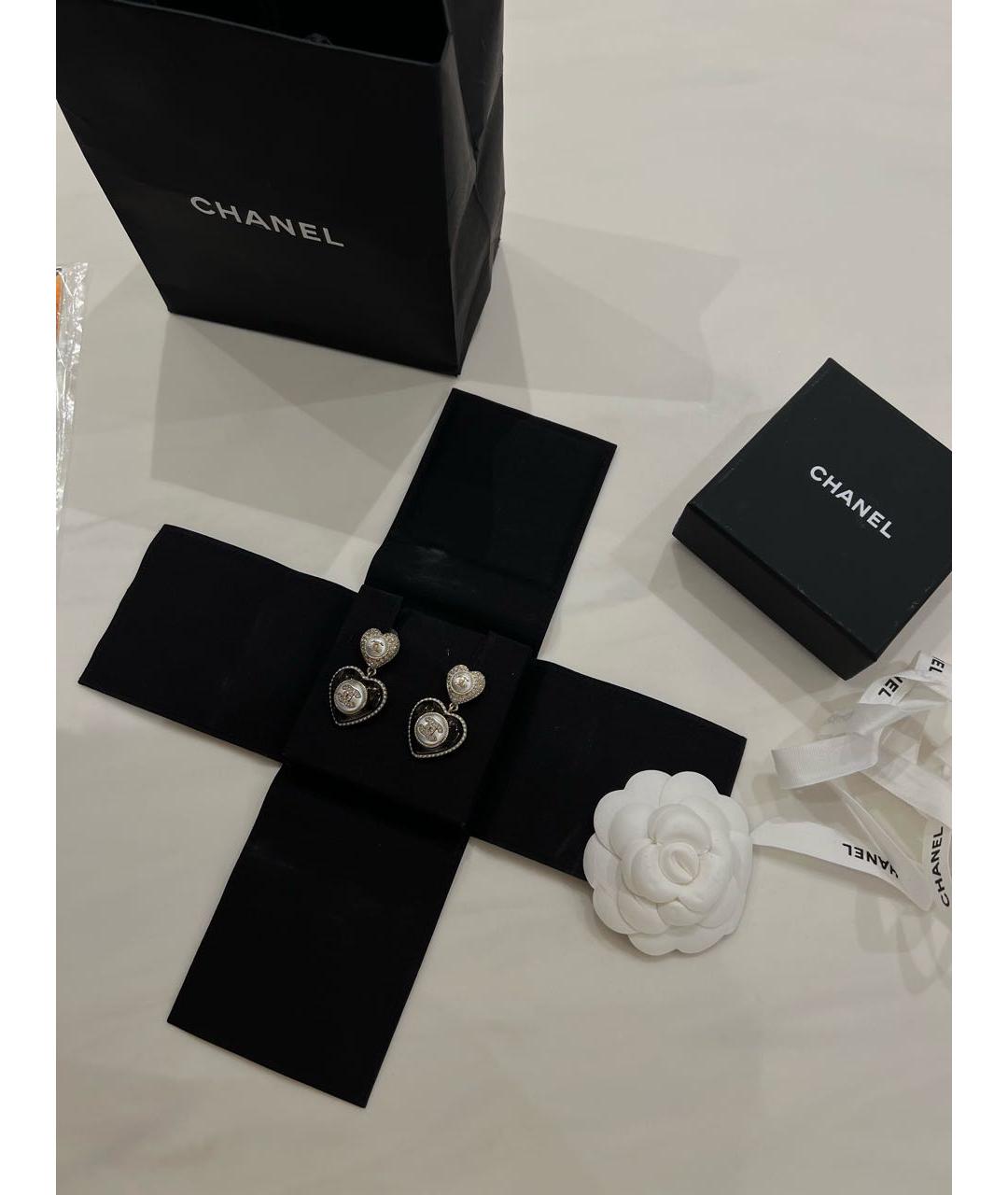 CHANEL Черные серьги, фото 4