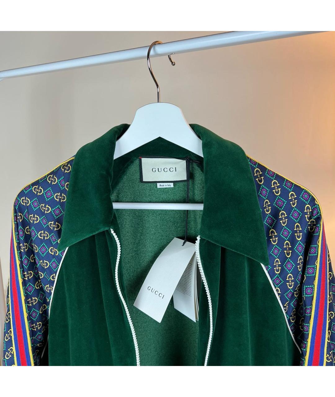 GUCCI Зеленая велюровая куртка, фото 6