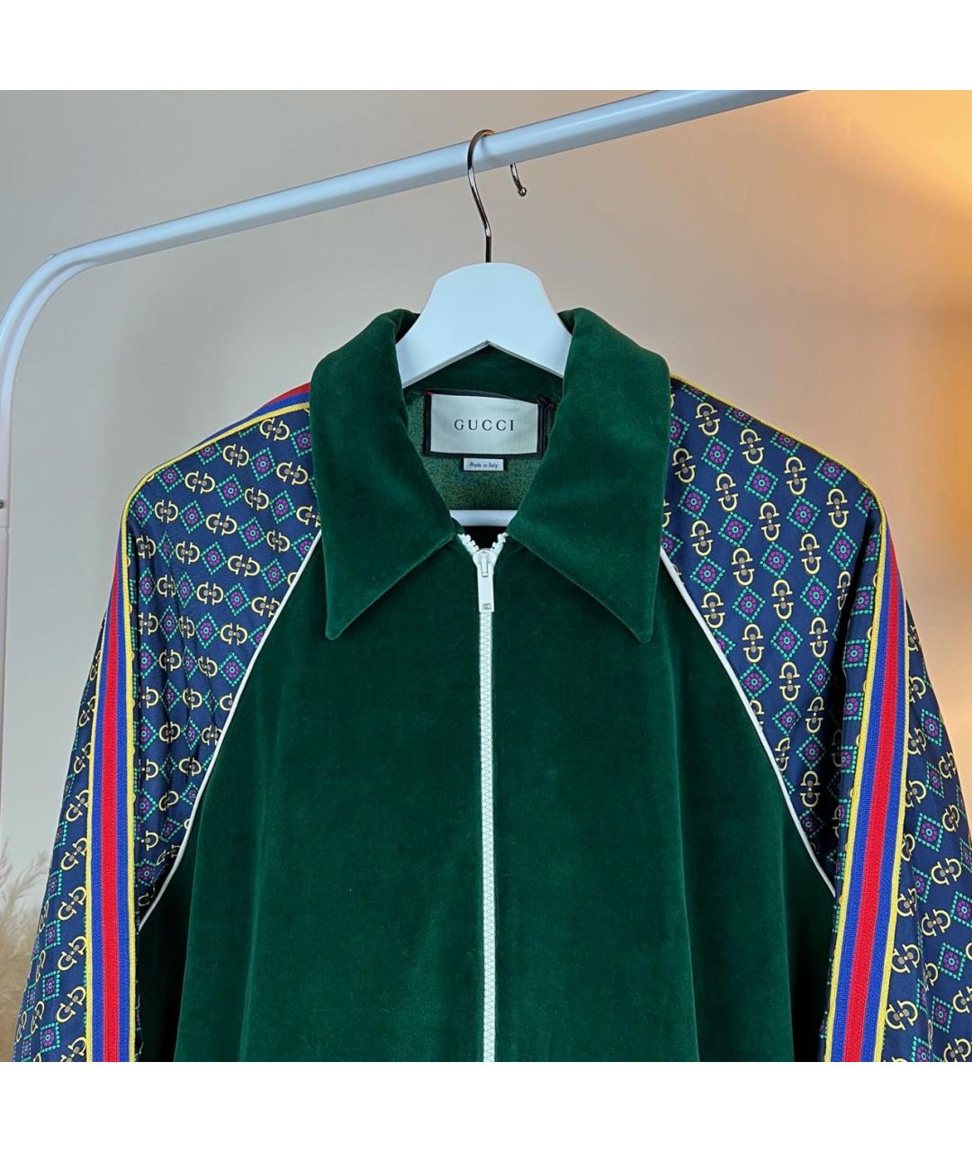 GUCCI Зеленая велюровая куртка, фото 5