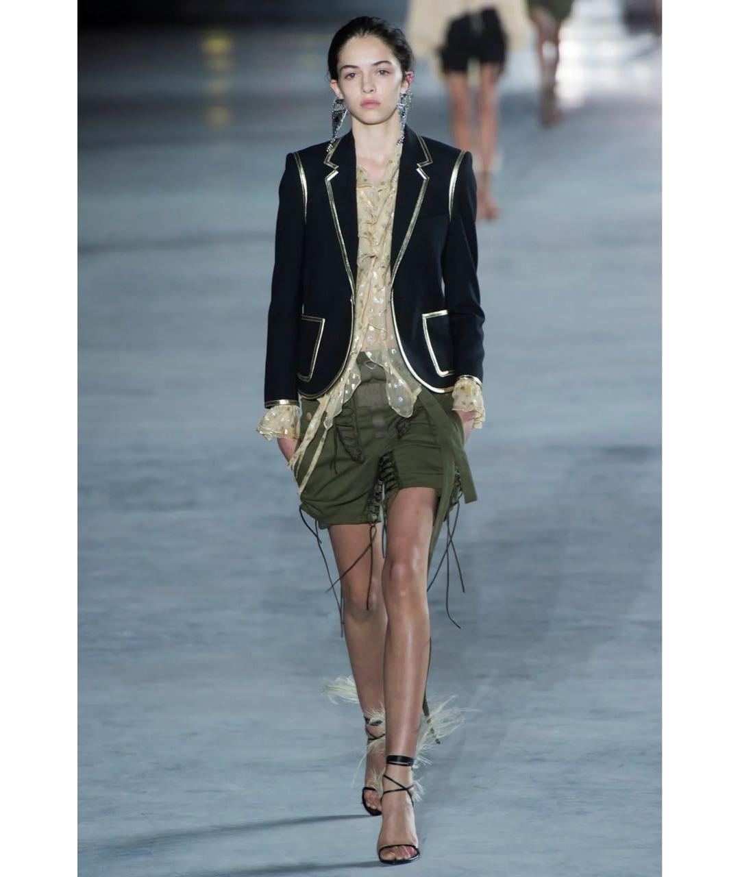 SAINT LAURENT Хаки хлопковые шорты, фото 8