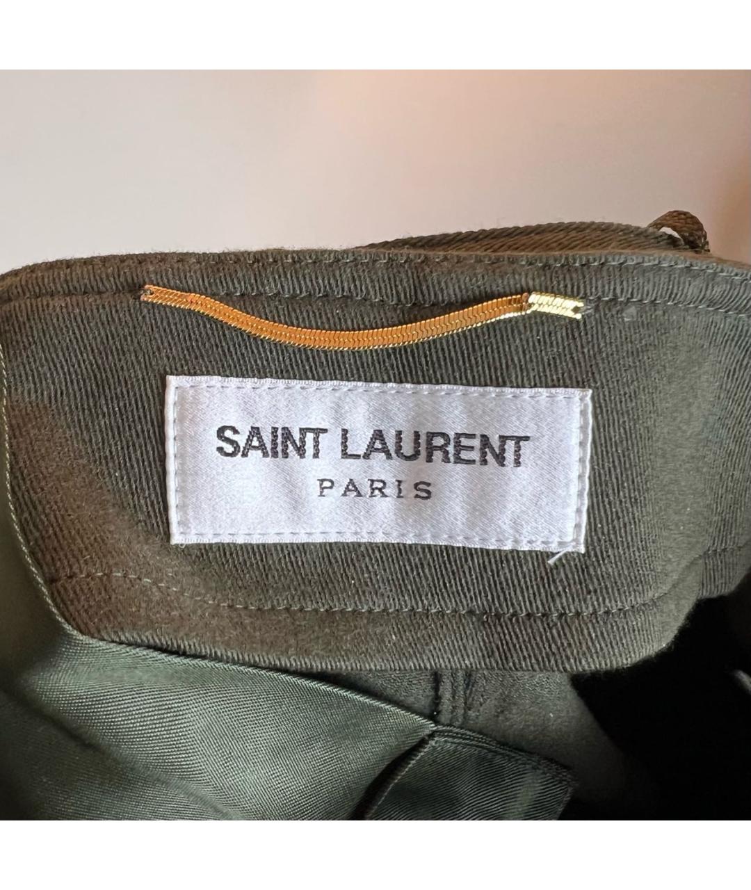 SAINT LAURENT Хаки хлопковые шорты, фото 5