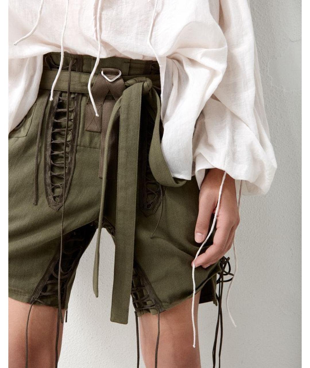 SAINT LAURENT Хаки хлопковые шорты, фото 7