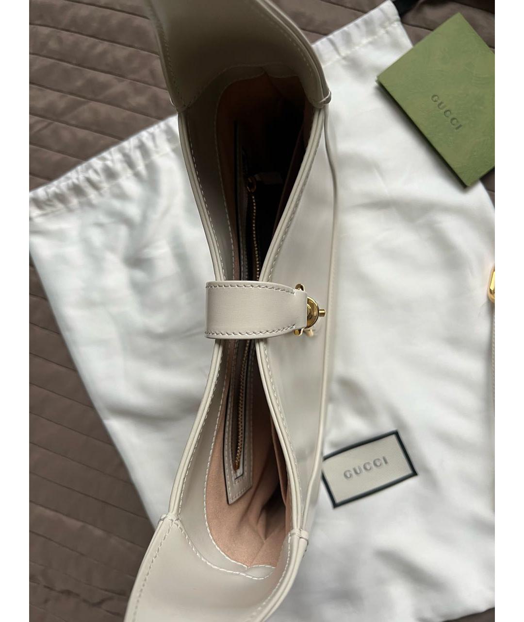 GUCCI Бежевая кожаная сумка через плечо, фото 3