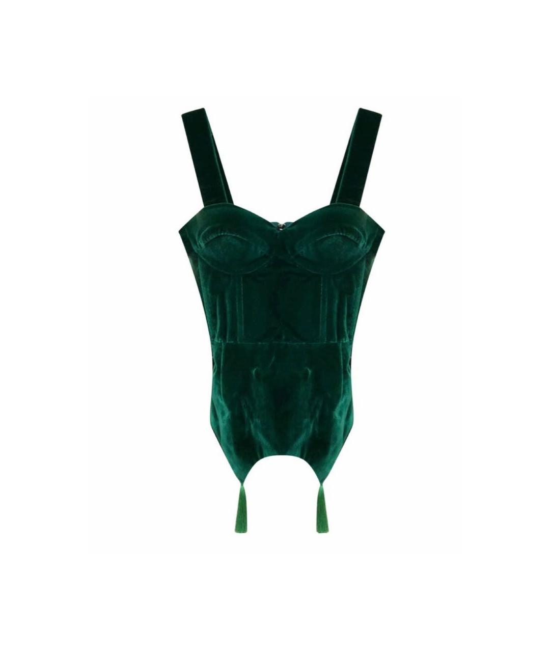 PEONY Зеленый бархатный корсет, фото 4