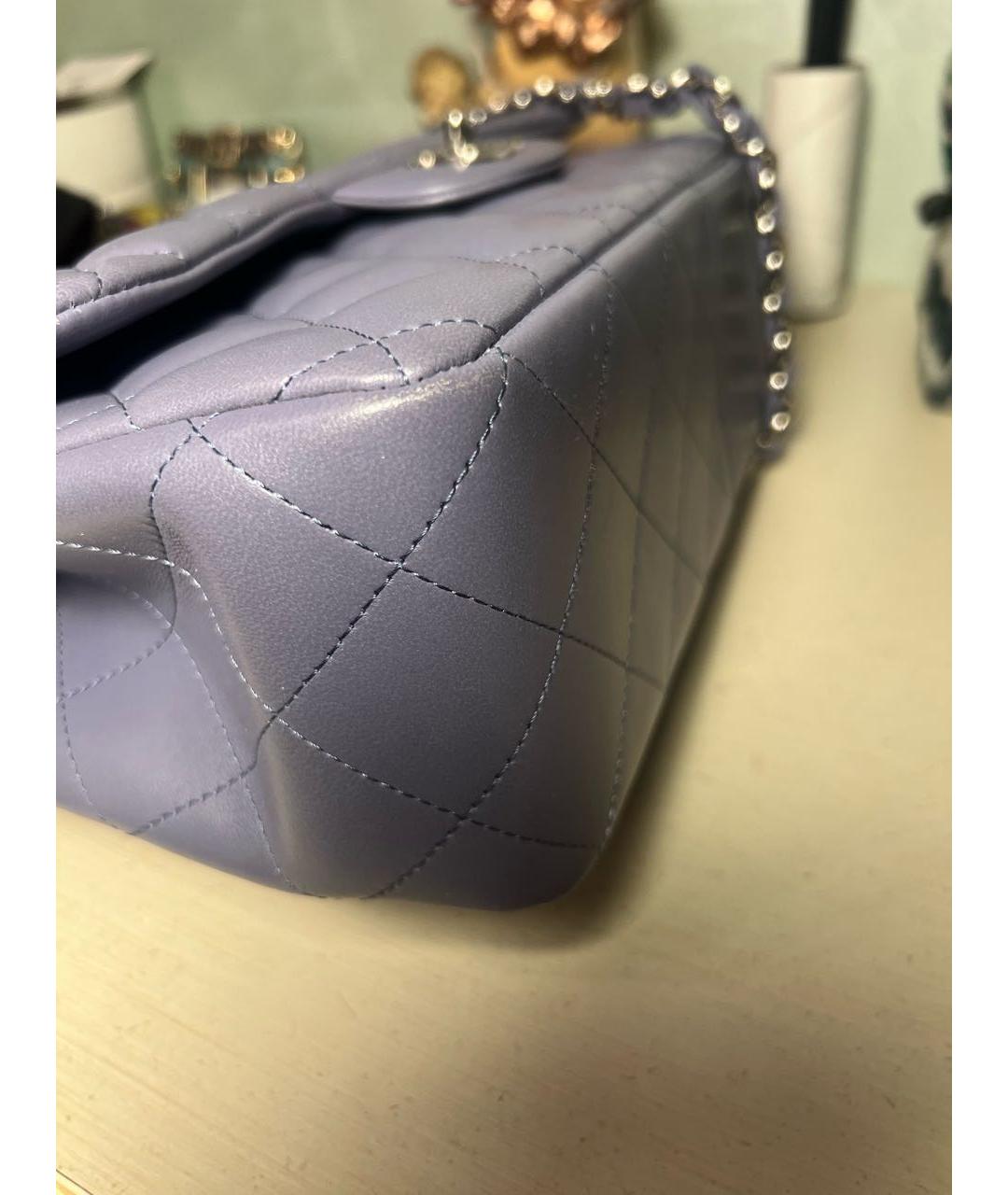 CHANEL Фиолетовая кожаная сумка с короткими ручками, фото 8