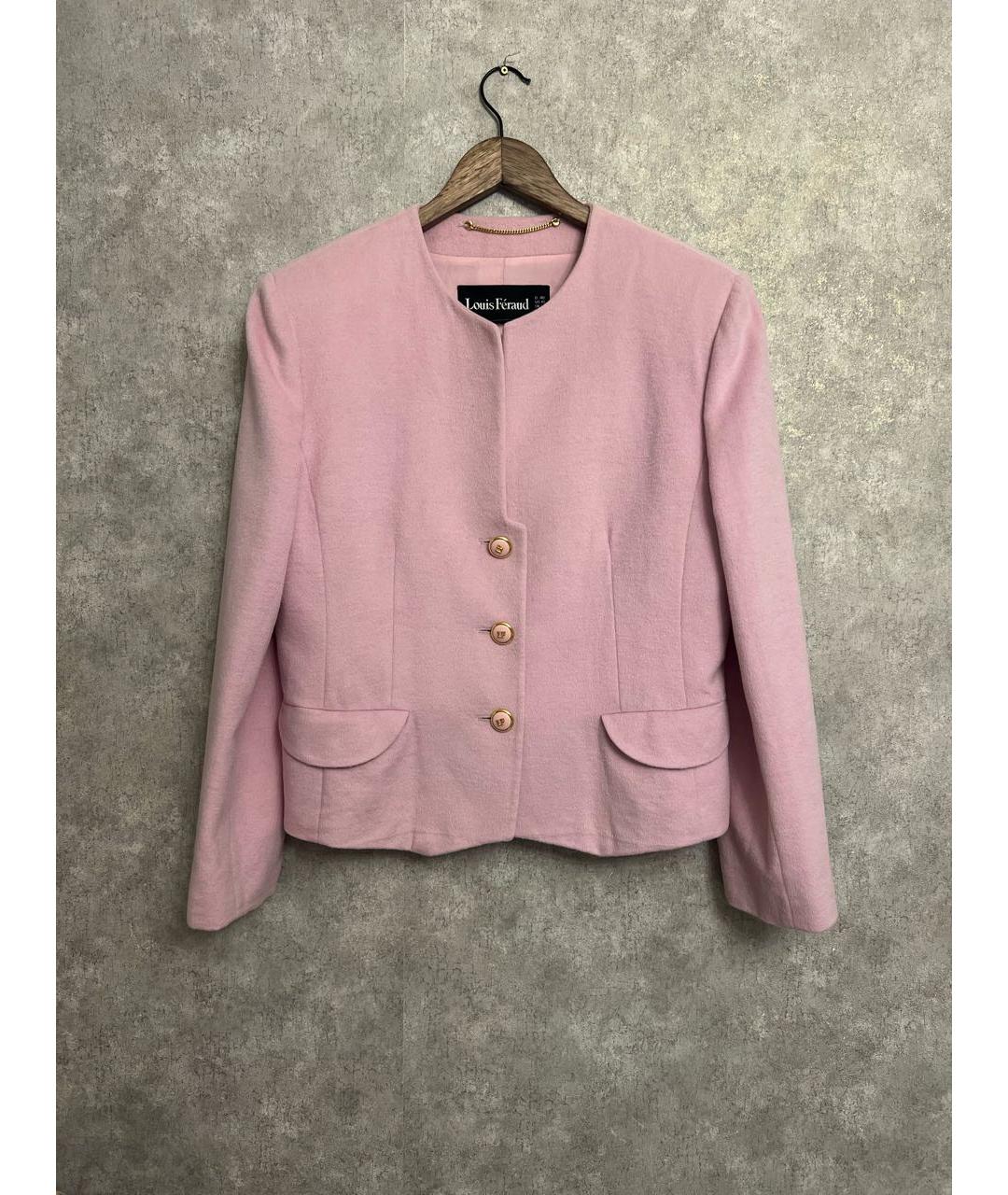 LOUIS FERAUD Розовый кашемировый жакет/пиджак, фото 6