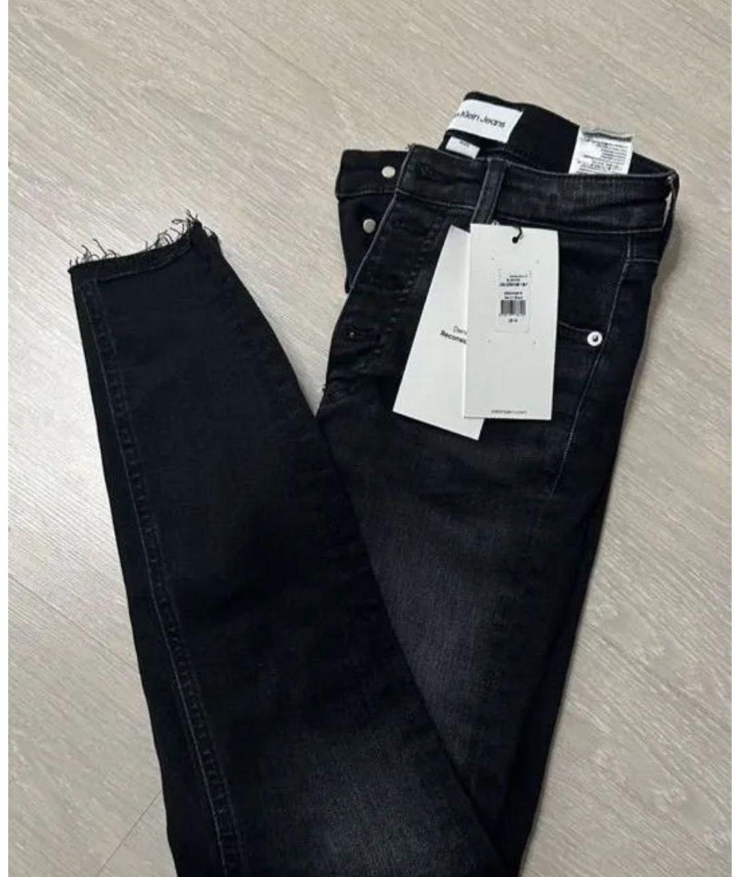 CALVIN KLEIN JEANS Черные хлопко-эластановые джинсы слим, фото 5