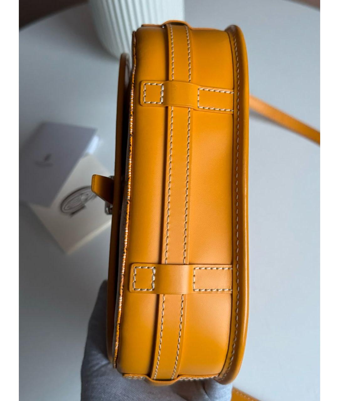 GOYARD Желтая кожаная сумка на плечо, фото 6