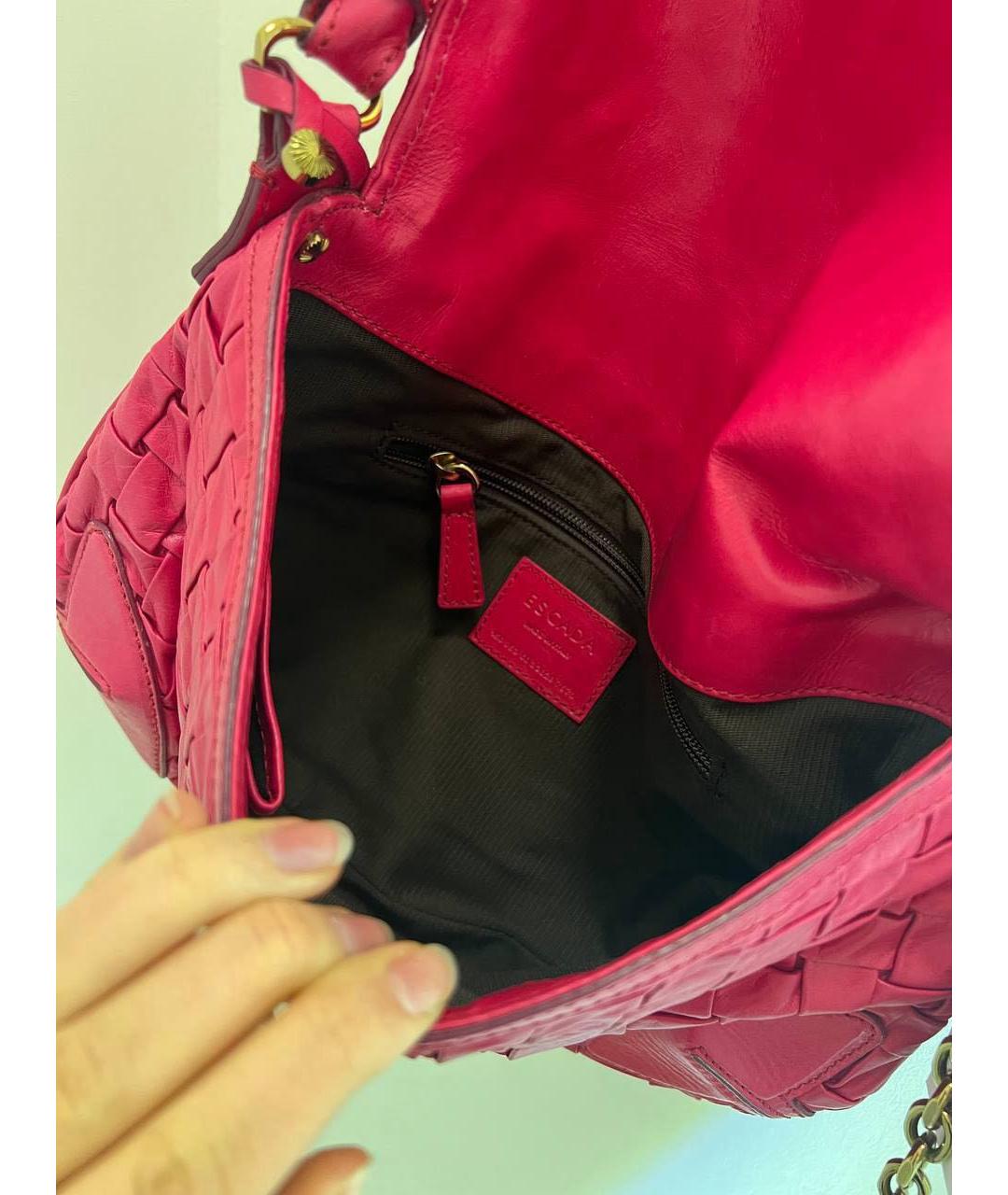 ESCADA Розовая кожаная сумка с короткими ручками, фото 4